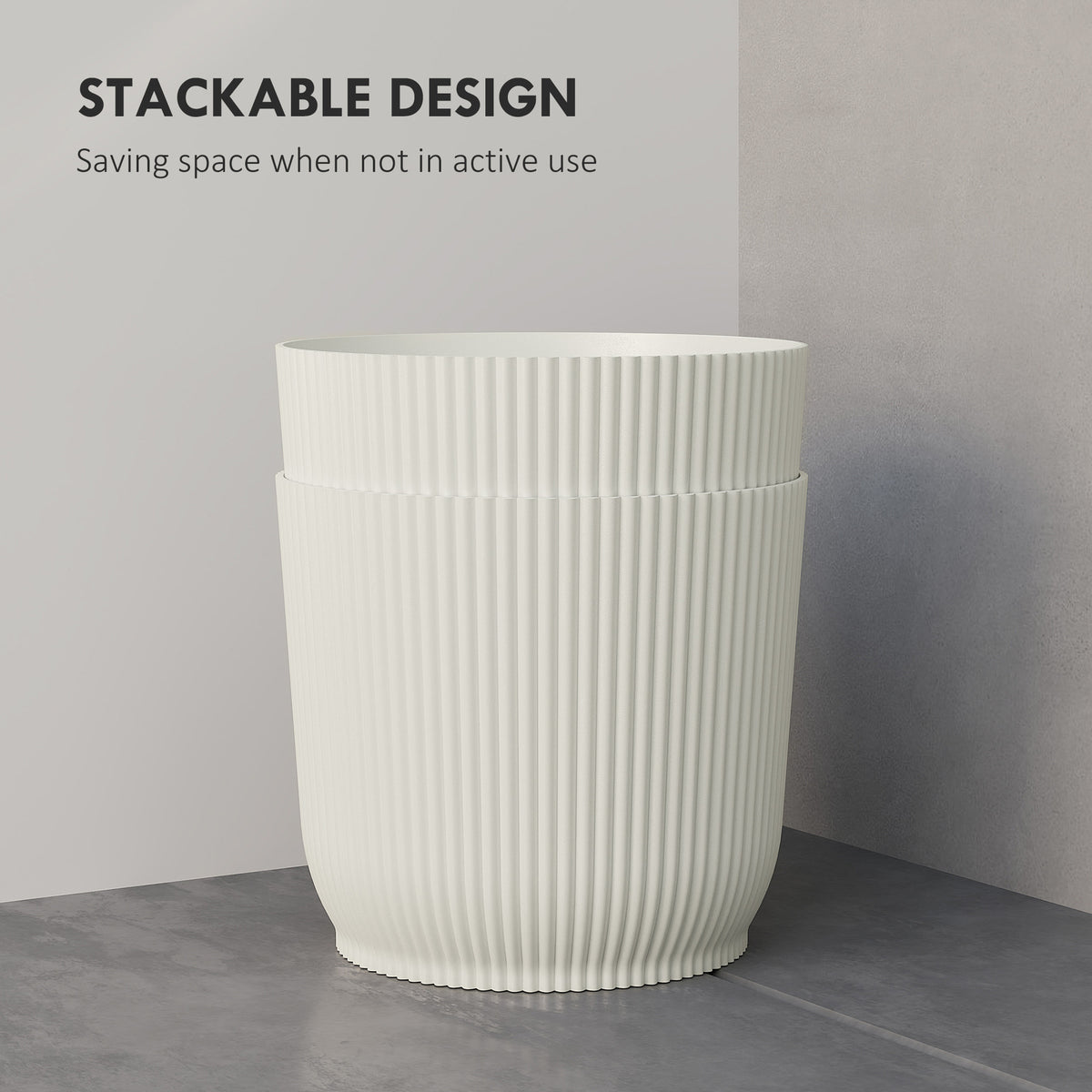 Outsunny Set of Two Ф22cm Planters - White