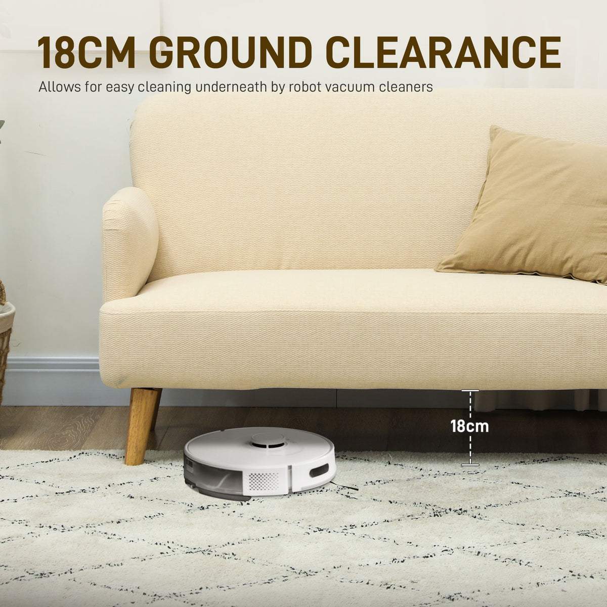 HOMCOM Velvet Feel Fabric 2 Seater Sofa, Small Sofa Loveseat with 21cm Thick Padding and Wood Legs, Cream White