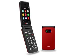 TTfone TT760 4G USB-C Mobile Phone for the Elderly, Simple and easy to use flip folding cell cheap and easy to use - Red with USB Cable GiffGaff Pay as you go
