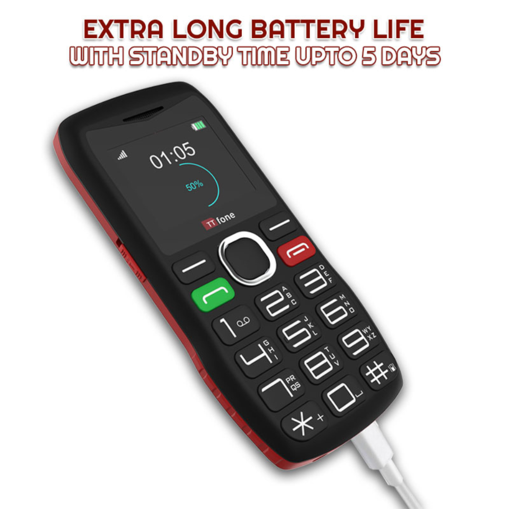 TTfone TT880 Easy-to-Use Mobile Phone for Seniors and Elderly - Large Button Phone with Emergency Assistance Button with Mains Charger