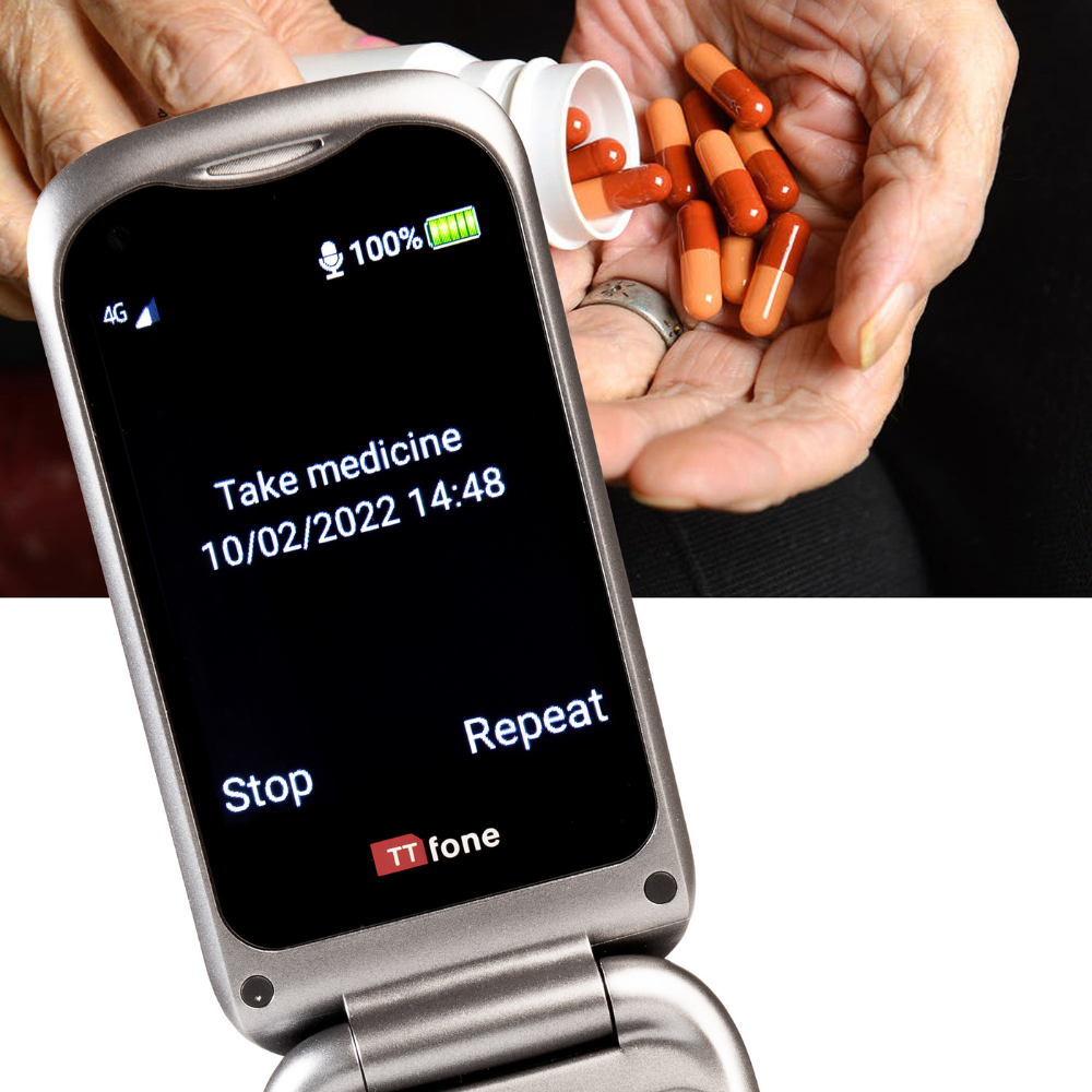 TTfone TT970 Whatsapp 4G Touchscreen Senior Big Button Flip Mobile Phone - With 8MP Camera and Hearing Aid Compatible - Easy and Simple to Use Three Pay as you go