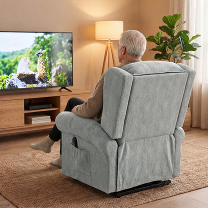 HOMCOM Velvet-Feel Electric Riser Recliner Chair - Grey