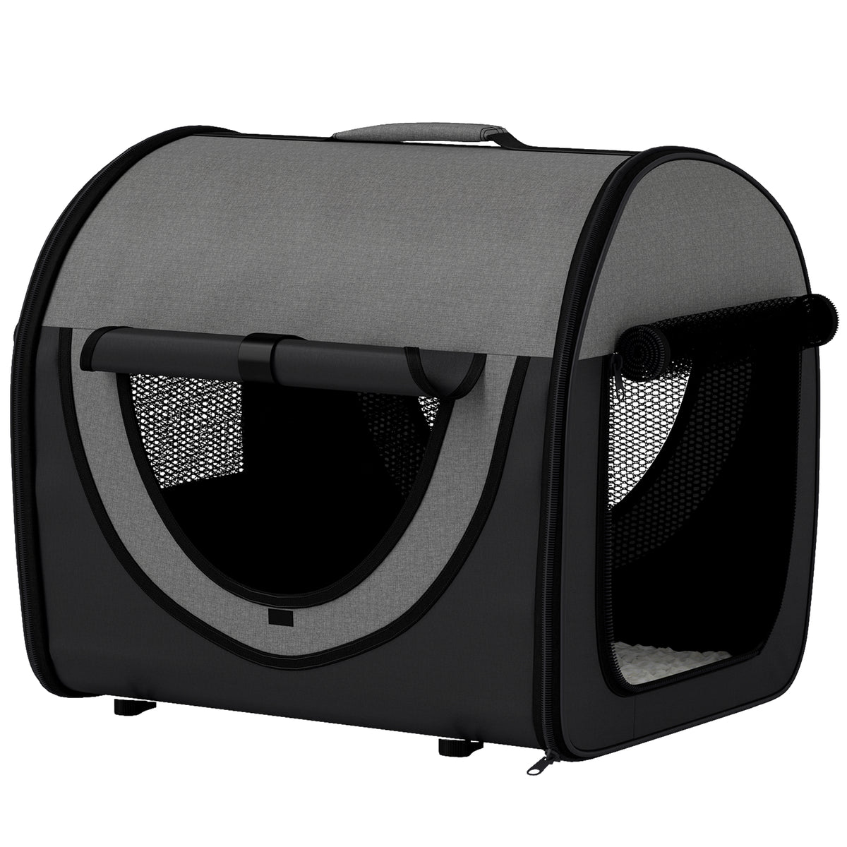 Pawhut Folding Fabric Soft Pet Crate, 46Lx36Wx41H cm - Black