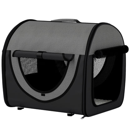 Pawhut Folding Fabric Soft Pet Crate, 46Lx36Wx41H cm - Black