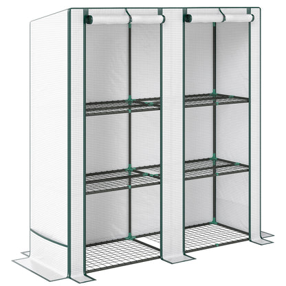 Outsunny Three-Tier Mini Greenhouse - White