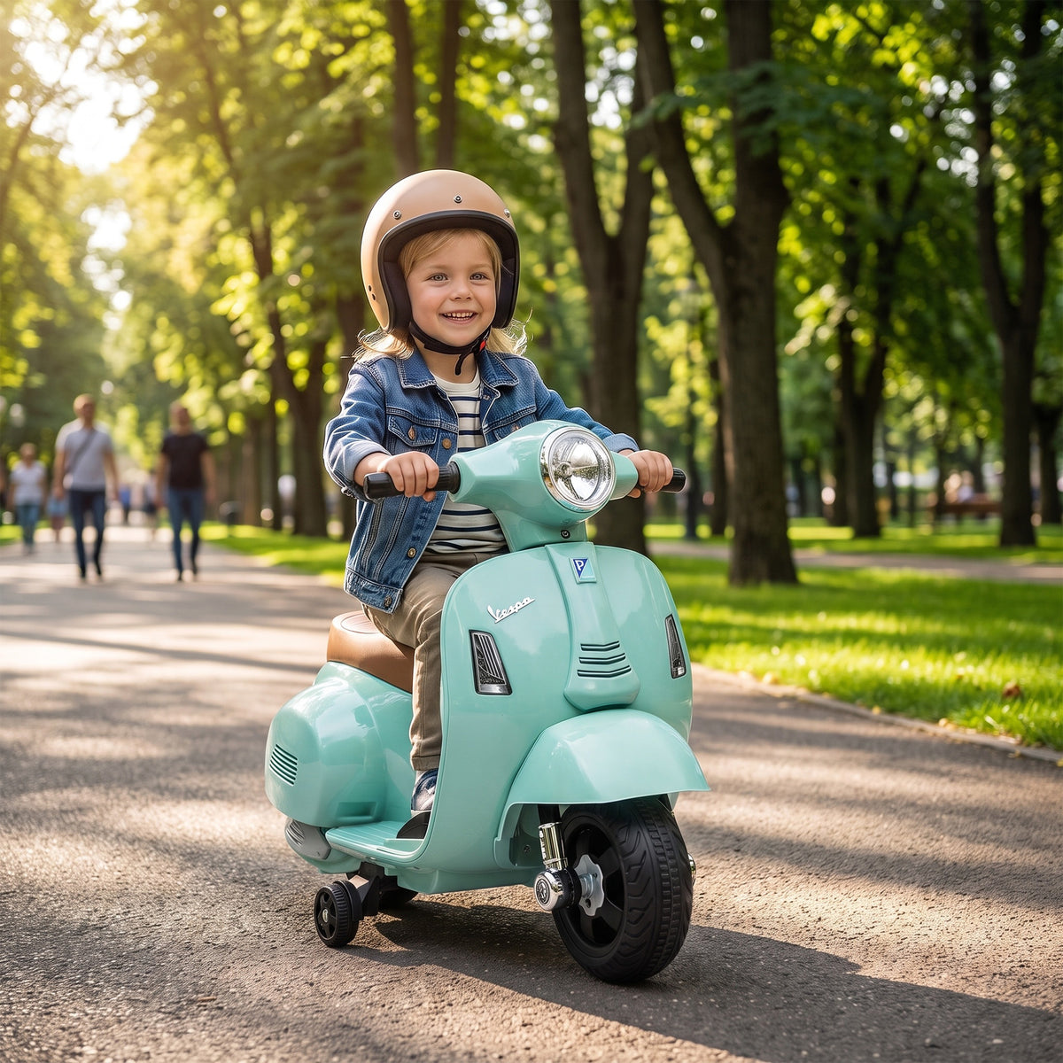 HOMCOM Vespa Licensed 6V Kids Electric Motorbike Ride On Motorcycle  Battery Powered for 18-36 Months with Horn, Green
