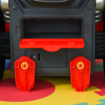 HOMCOM Kids Truck Engine Toy Set, Toddler Educational Car Service Station Playset, Take Apart Workshop, w/ RC Car Key, Steering wheel, Horn, Light, for 3-5 Years Old Red