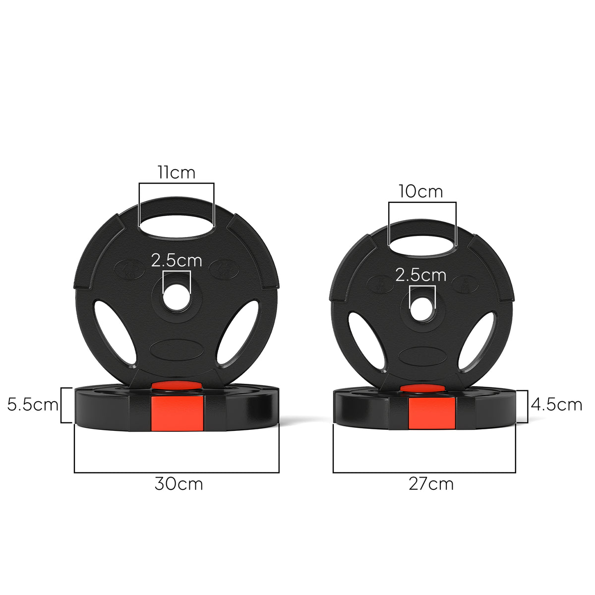 SPORTNOW Weight Plates Set, with Two 7.5kg and Two 5kg weights, Black