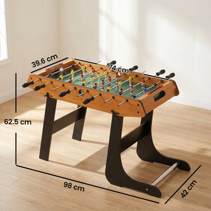 HOMCOM Folding Football Gaming Table Mini Foosball Soccer Table for Family Fun Indoor Play Sports