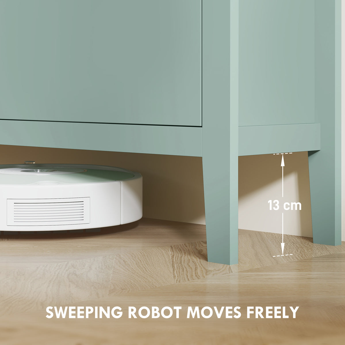 HOMCOM Modern Four-Drawer Shoe Cabinet - Green