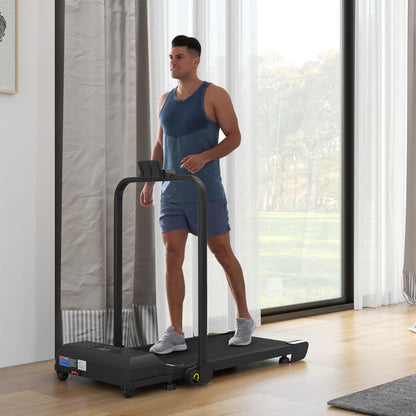 HOMCOM Walking Pad Treadmill, Folding Under Desk Treadmill, 1-10km/h, with Remote Control, Black