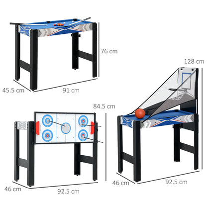 SPORTNOW 5-in-1 Multi Games Table, with Mini Pool, Table Tennis, Basketball, Hockey, Archery, Blue