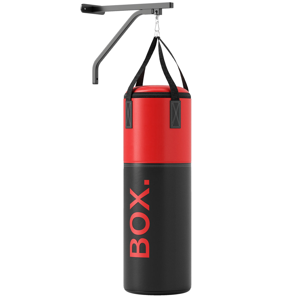 SPORTNOW Unfilled Punching Bag Set with Boxing Bag Bracket, Boxing Gloves, Hand Wraps and 360° Swivel Hook