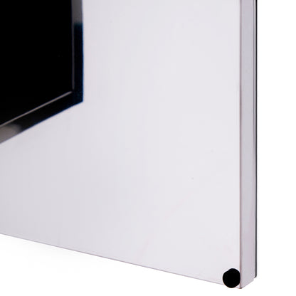 HOMCOM Bathroom Mirror Cabinet, Stainless Steel Wall Mounted Bathroom Cabinet with Mirror for Small Cloakroom Compact Space, 30 x 14 x 55 cm