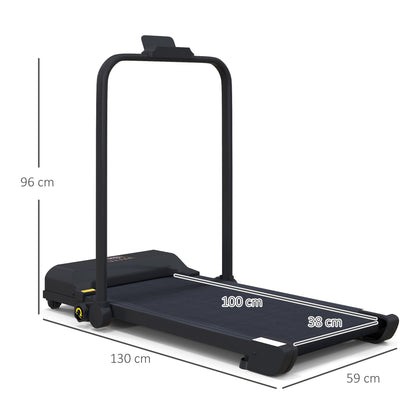 HOMCOM Walking Pad Treadmill, Folding Under Desk Treadmill, 1-10km/h, with Remote Control, Black
