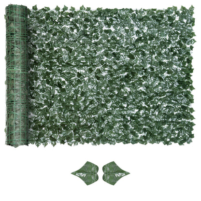 Outsunny 1-Piece Artificial Leaf Hedge Screen Privacy Fence Panel for Garden Outdoor Indoor Decor, Dark Green, 3M x 1.5M