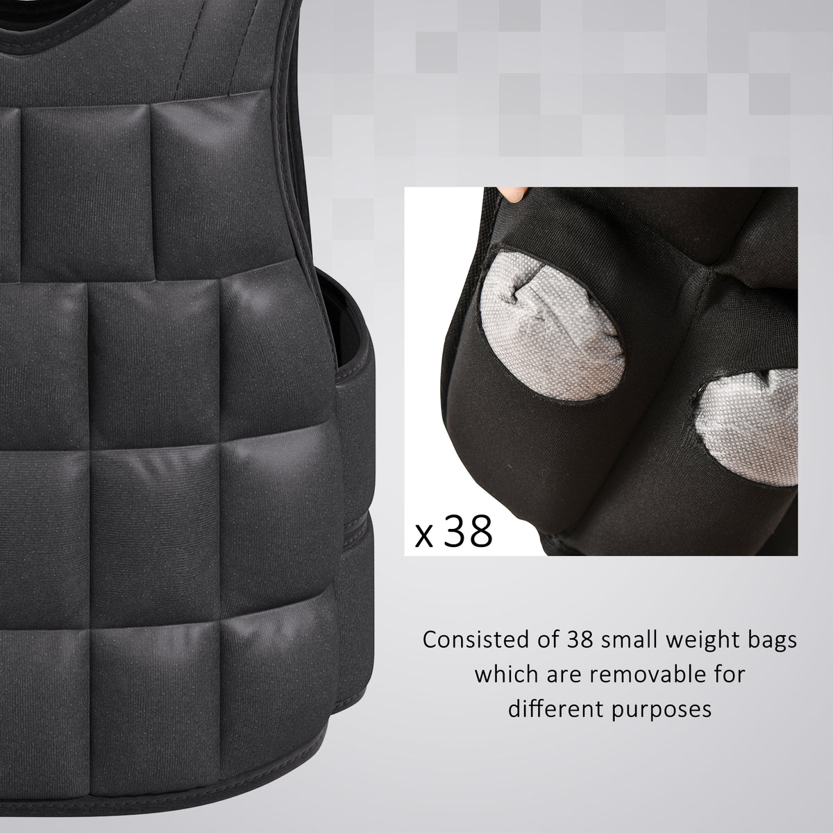HOMCOM 20KG Adjustable Weight Vest, Black