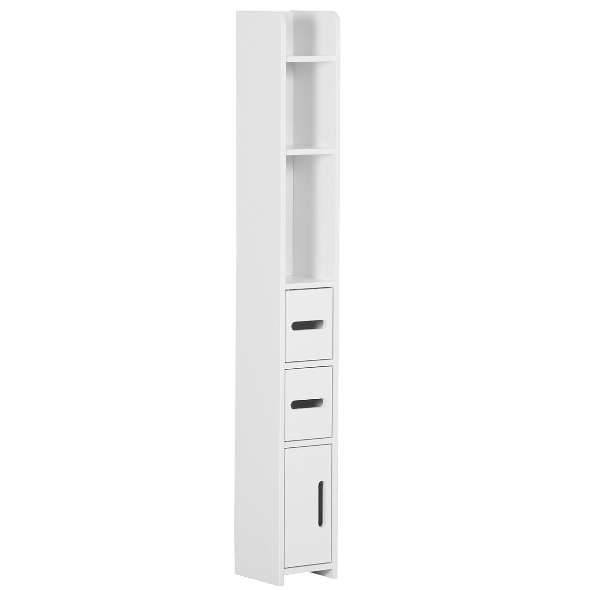 kleankin Modern Bathroom Storage Cabinet, Freestanding Tall Bathroom Cabinet with Open Shelves for Bedroom Hallway, White