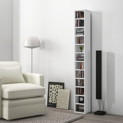 HOMCOM 204 CD Tall Narrow Media Storage Tower - White