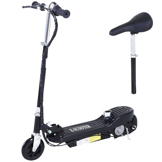 HOMCOM Powered Powered Scooter Ride-On, with Brakes, Adjustable Seat, Adjustable Handlebars, Black
