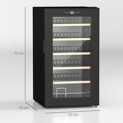 HOMCOM 24-Bottle 20℃ Wine Cooler Fridge - Black