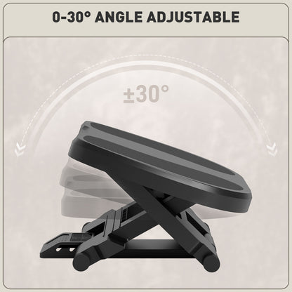 HOMCOM 0-30° Three-Height Under-Desk Support Footrest - Grey