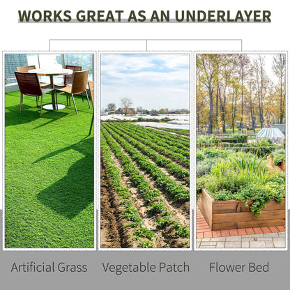 Outsunny 2m x 50m Weed Control Membrane, Heavy Duty Weed Control Barrier Fabric, 100gsm Ground Cover for Patios, Garden