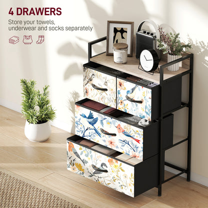 HOMCOM 4-Drawer Chest of Drawers - White