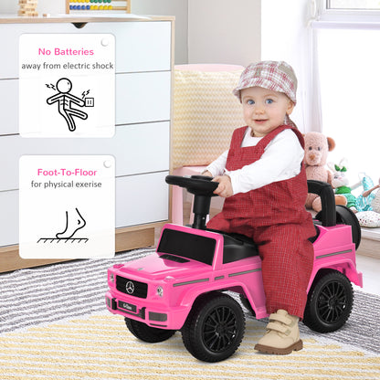HOMCOM 3 in 1 Kids Ride On Car G350 Licensed Foot To Floor Slider Toddler Push Along NO POWER Pink 12-36 months