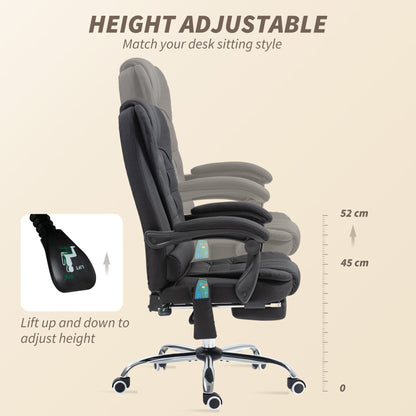 Vinsetto Six-Point Massage and Heated Office Chair with 135°Recline Back - Black
