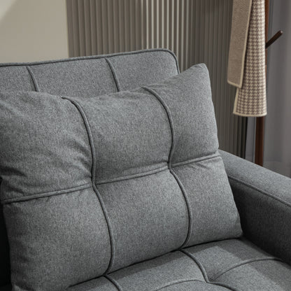 HOMCOM 2 Seater Sofa Bed Pull-Out Sofa Bed with 3-position adjustable backrest - Charcoal Grey