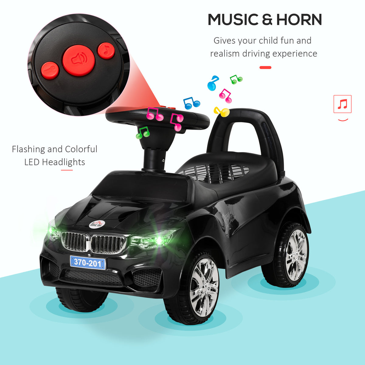 HOMCOM Ride on Car Baby Toddler Walker Foot to Floor Sliding Car Slider, Black