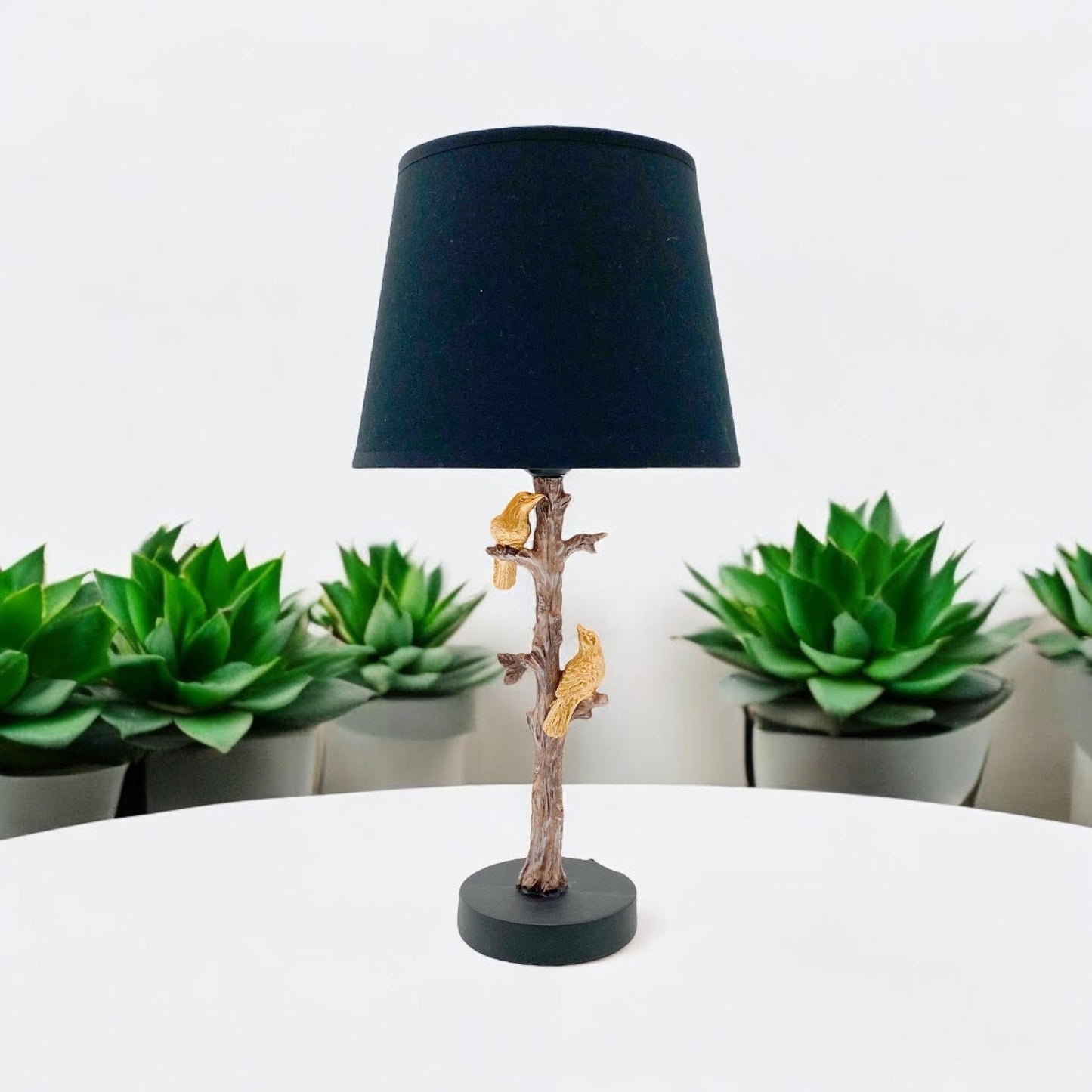 AcaciaHome Parrot Table Lamp with Drum Shade – Stylish Modern Animal-Inspired Resin Base, Decorative Lighting with Cozy Ambient Glow for Bedroom, Hallway, Living Room, or Home Décor (Table Lamp 44cm)