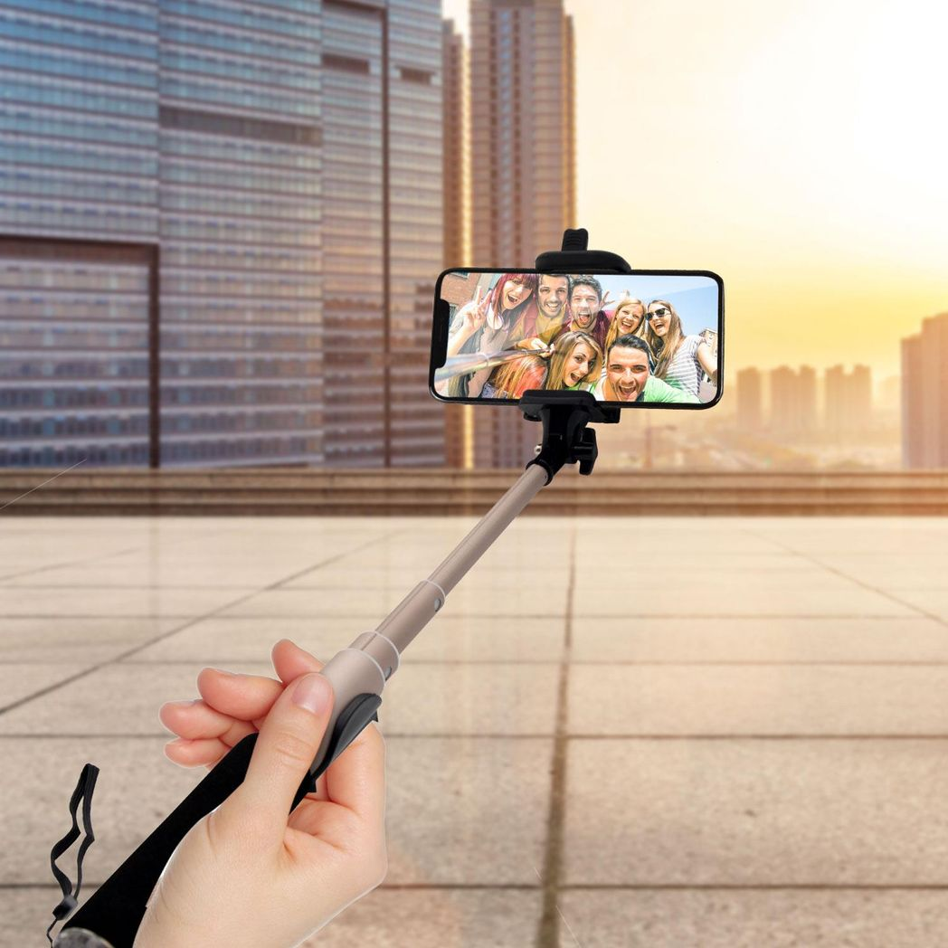 Aquarius Selfie Stick with Video Function - Gold