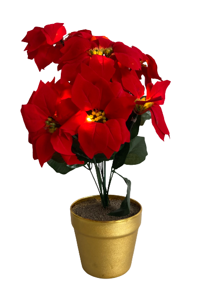 LED Poinsettia In A Pot