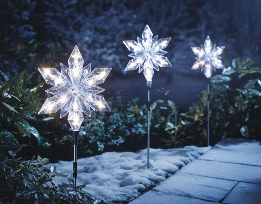 Snowflake Stake with 25 LEDs & 6 Hour Timer