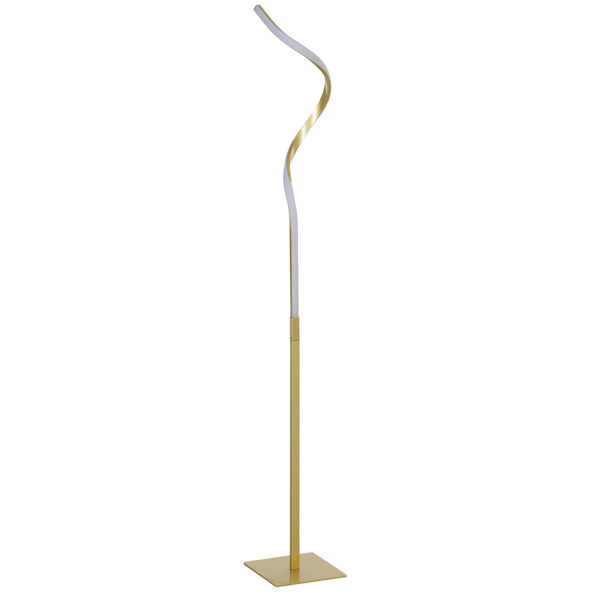 HOMCOM LED Floor Lamp with 3 Adjustable Brightness, Modern Dimmable Standing Lamp with Foot Switch for Bedroom, Living Room, Gold Tone
