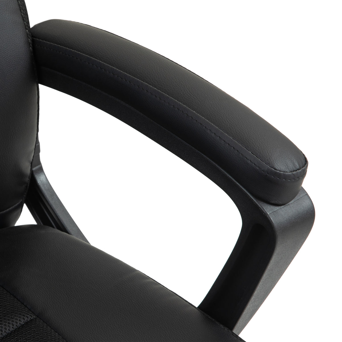 HOMCOM Faux Leather Office Chair with Tilt and PU Castors - Black
