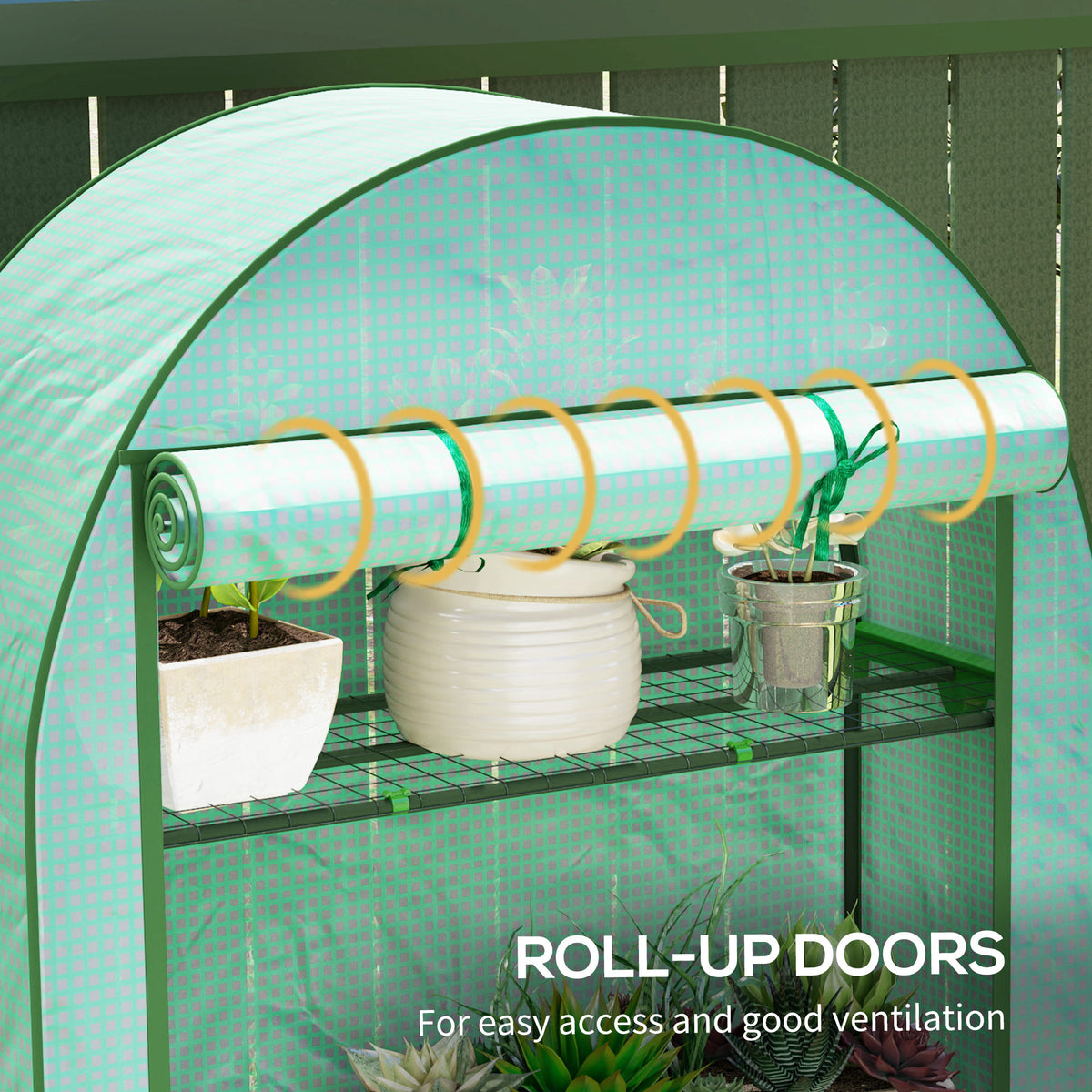 Outsunny Four Shelf Mini Greenhouse - Green