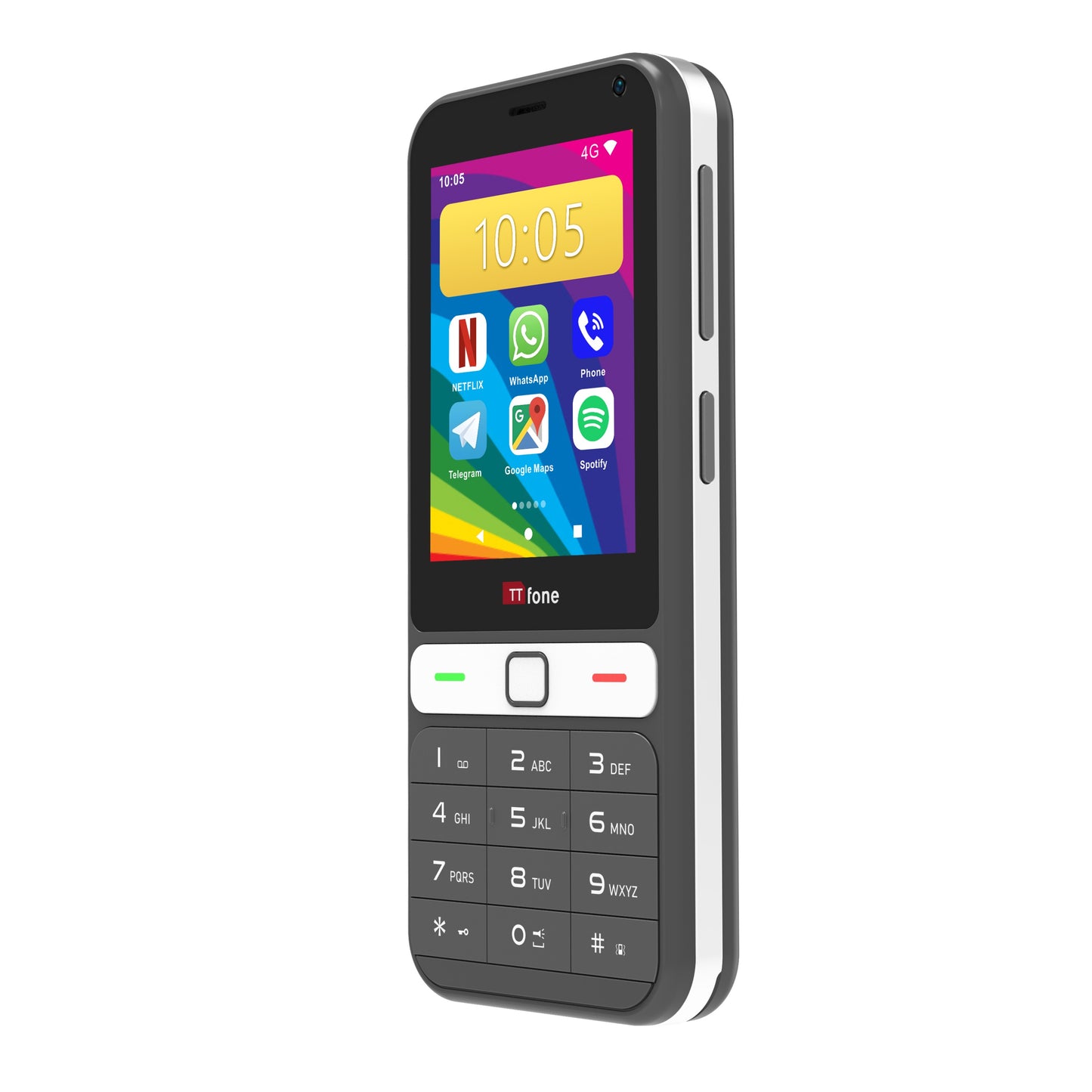 TTfone TT280  Simple 4G Dual SIM Bar Phone with Android, 2.8" Touchscreen, Keypad, 2MP Camera, USB-C - Easy to Use Unlocked Mobile (with USB Cable and Three Sim Card)
