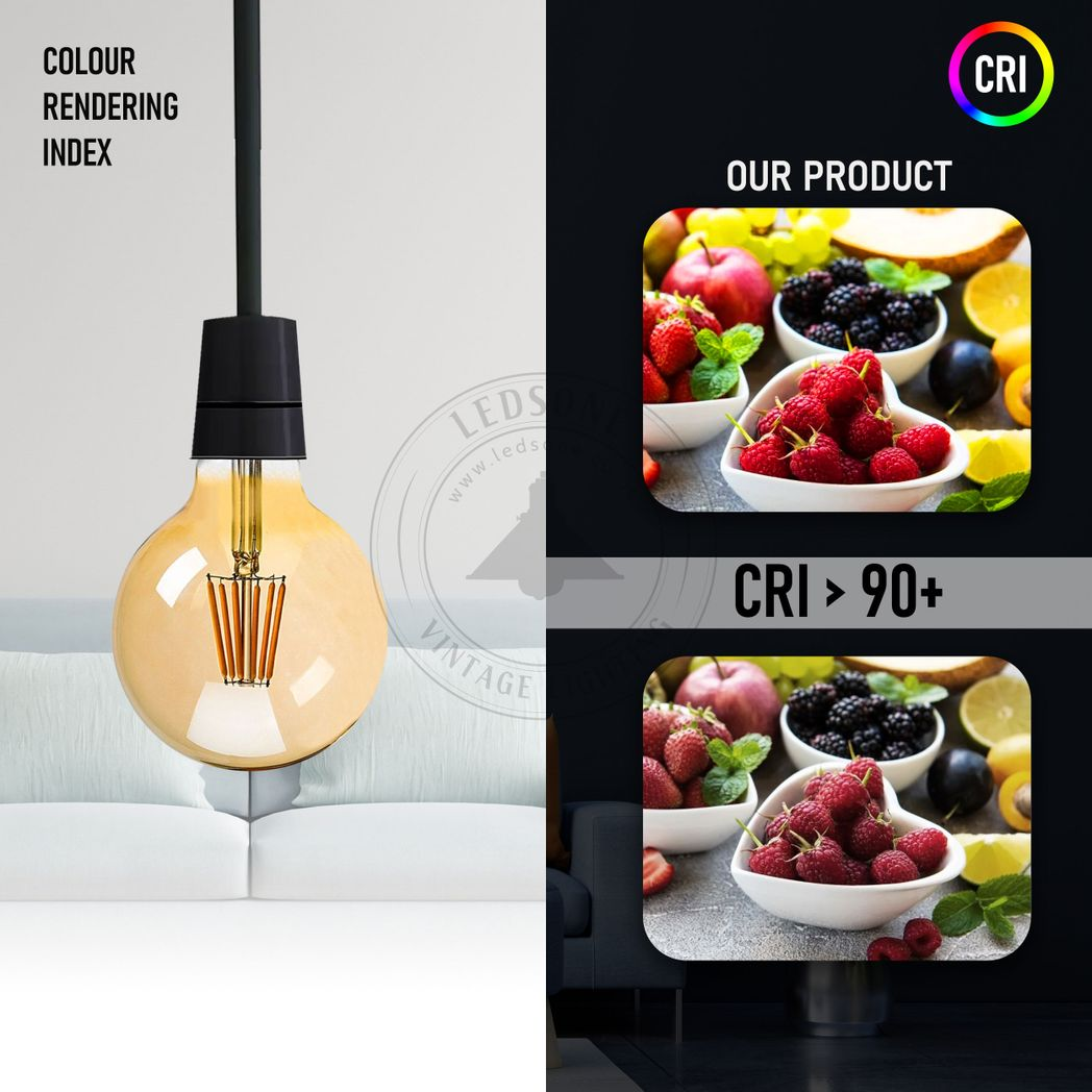 2 Pack E27 LED Edison Dimmable Vintage Amber Glass Warm white 2700K Light Bulbs