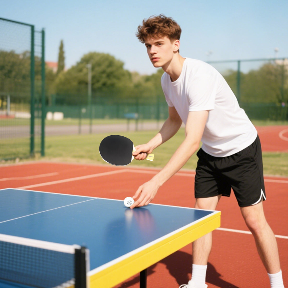 SPORTNOW Portable Table Tennis Set with Four Rackets, Eight Balls, Storage Case