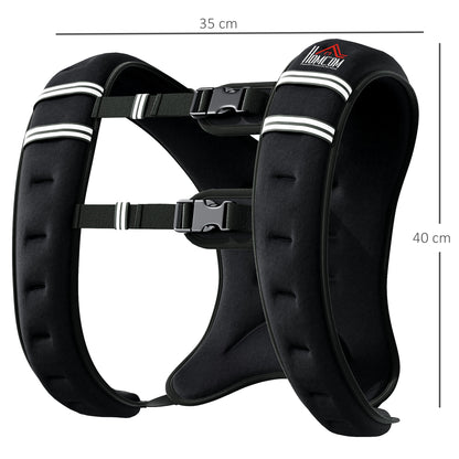 HOMCOM 5KG Weighted Vest, Running Weight Vest with Adjustable Strap, Convenient Pocket and Reflective Strips for Men and Women