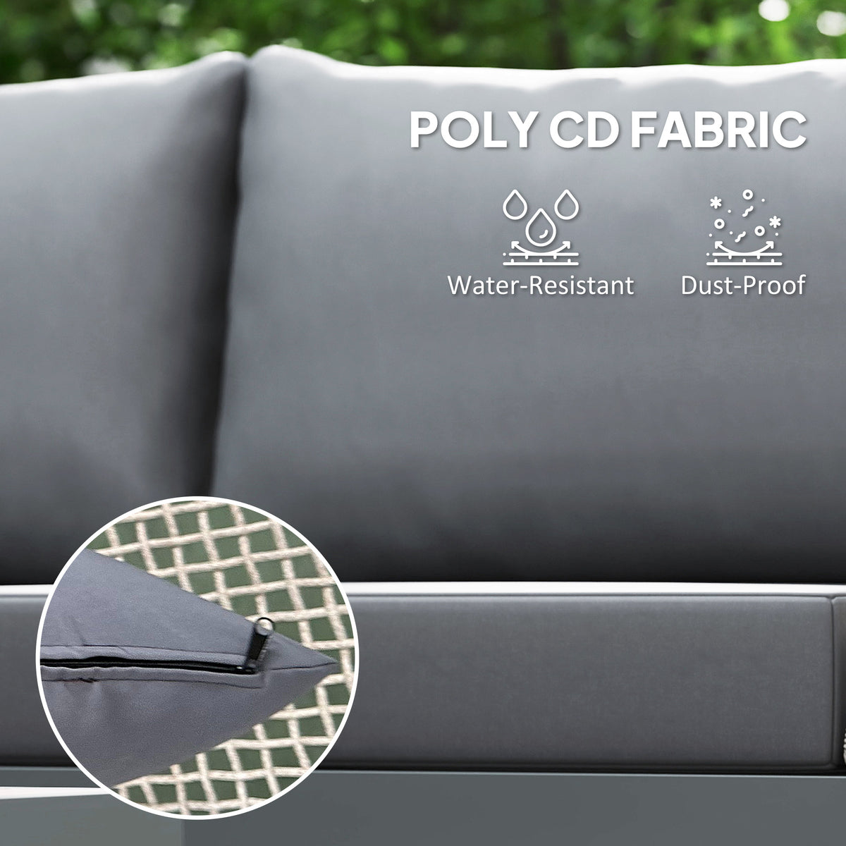 Outsunny Thee-Piece 'L' Rattan Sofa Set - Grey