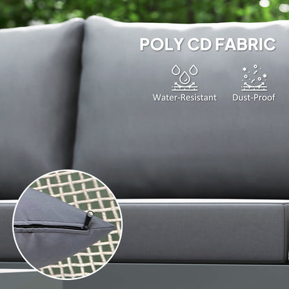 Outsunny Thee-Piece 'L' Rattan Sofa Set - Grey
