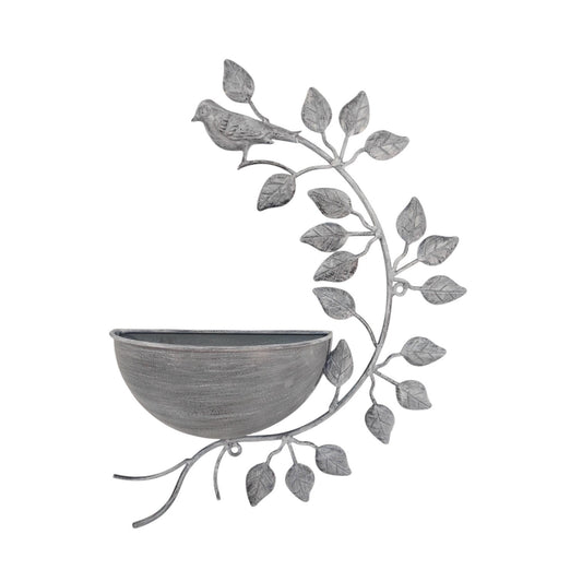AcaciaHome Durable and Rust-Resistant 42CM Metal Garden Planter – Elegant Outdoor Pot for Flowers, Herbs & Small Shrubs for Your Garden, Patio, or Balcony to Long-Lasting Use Any Outdoor Space Grey