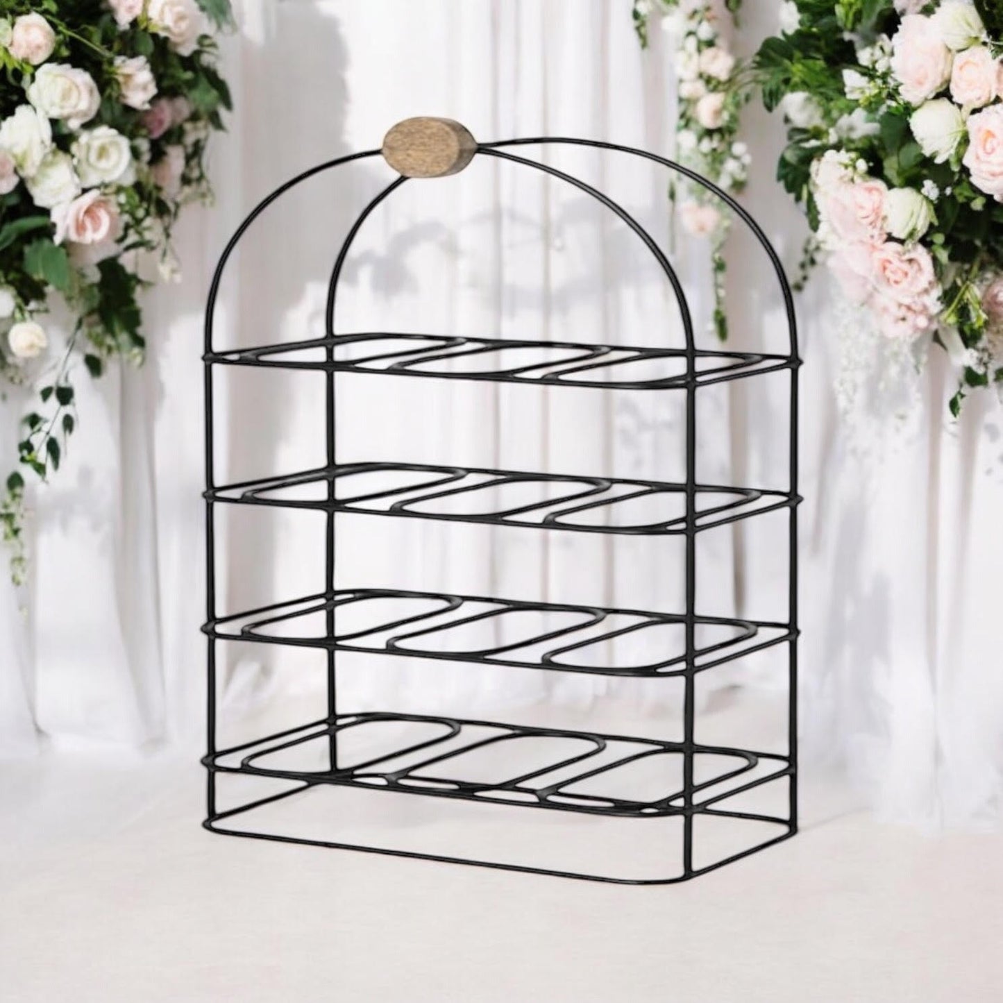 Durable & Stylish Cast Iron Black 8/9/12-Bottle Wine Rack - Premium Organizer with Durable Metal Frame with Elegant Design to Showcase Wine Bottles for Home, Kitchens, or Bars (25" CAST IRON)