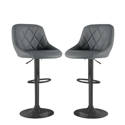 Neo Set of Two Dark Grey Fabric Bar Stools