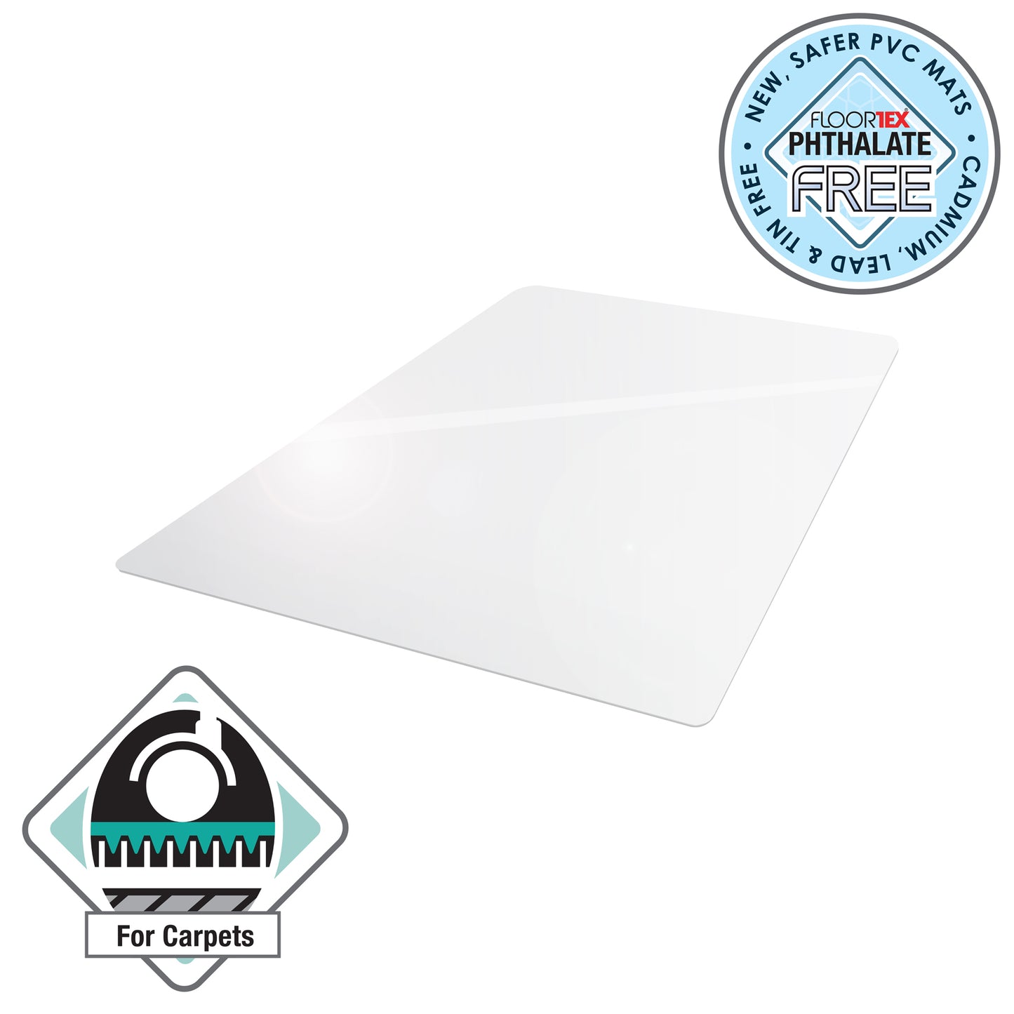 Advantagemat® Vinyl Rectangular Chair Mat for Carpets up to 6mm - 90 x 120cm