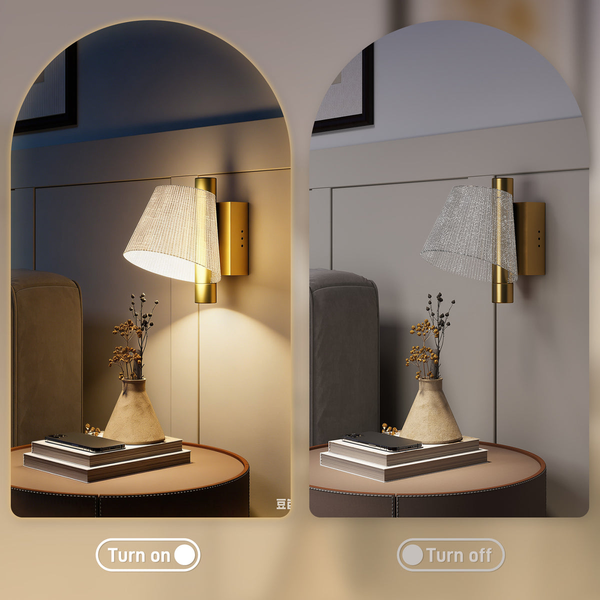 HOMCOM Led Wall Lamp 2 Pack, 5W Modern Indoor Starry Wall Light, Colour Temperature Adjustable 3000K/4000K/6500K, for Bedroom, Living Room, Hallway, Stairs, Gold Tone